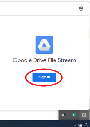 Sign in Drive File Stream 