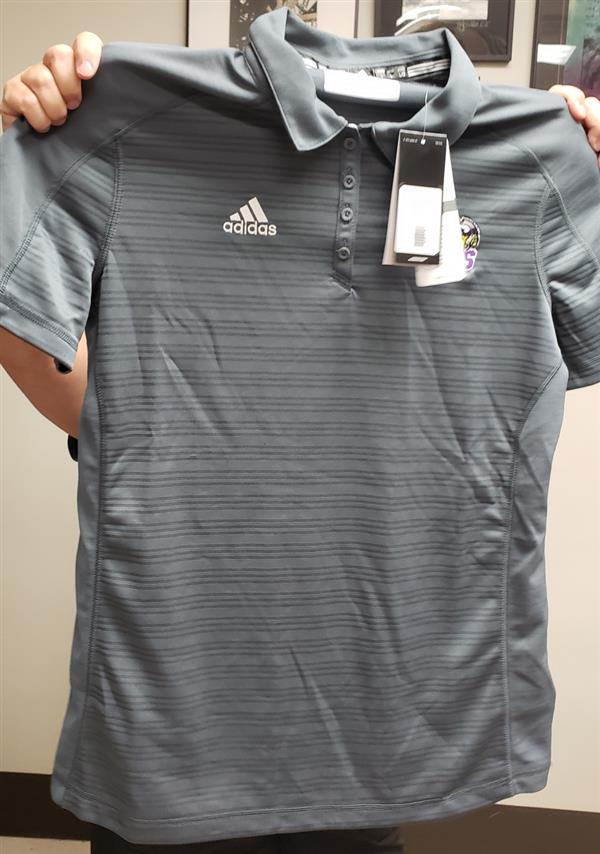 Polo - Short Slv, Gray Striped - PocketLogo